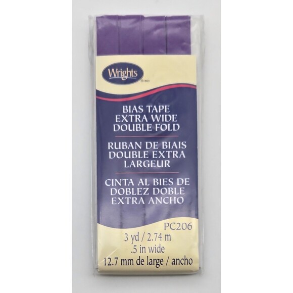 Lot 6 New Wrights Double Fold Bias Tape Quilt Binding 3yd PC206 Purple Extra Wid - Picture 3 of 8
